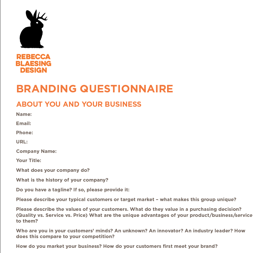 Branding Questionnaire Sample + How to Create Your Own