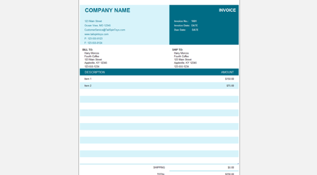 Freelance Invoice Template Excel