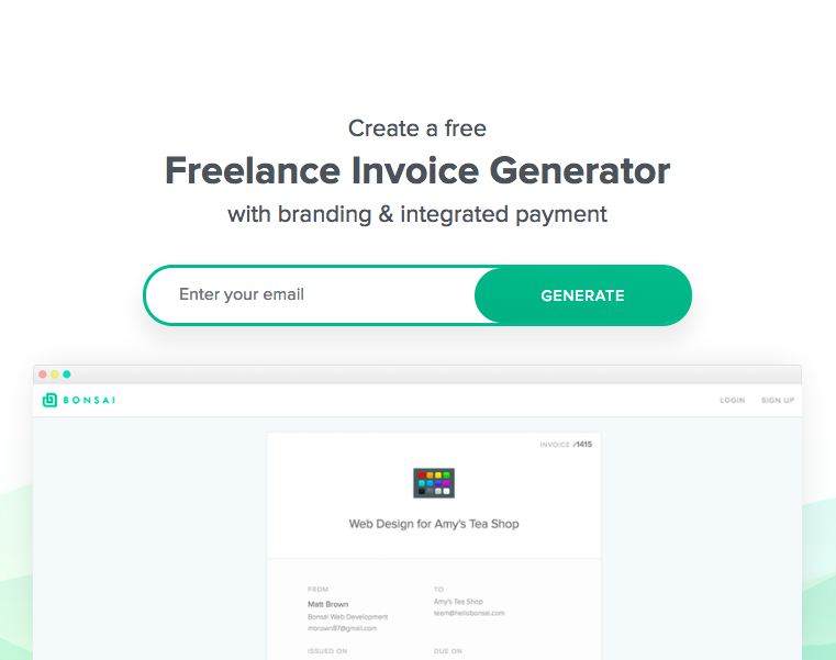Freelance Invoice Template Generator Bonsai