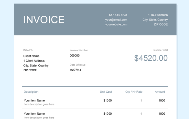Freelance Invoice Template PDF Free