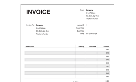 simple freelance invoice template