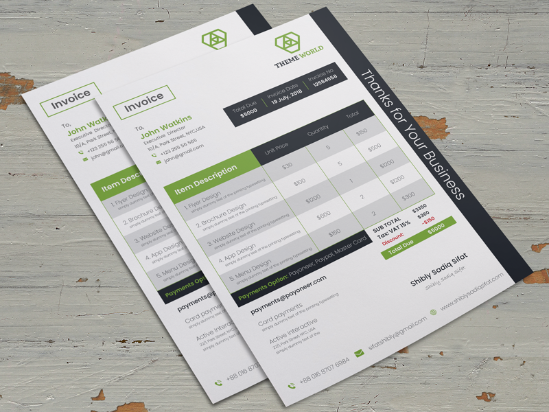 Graphic Design Invoice - Consistent Branding