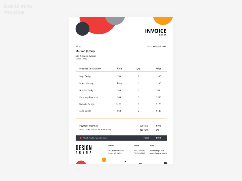 Invoice Template For Graphic Designer Freelance