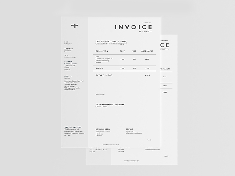 freelance designer invoice template