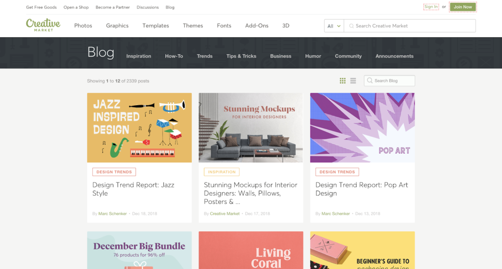 Graphic design blogs - creative market