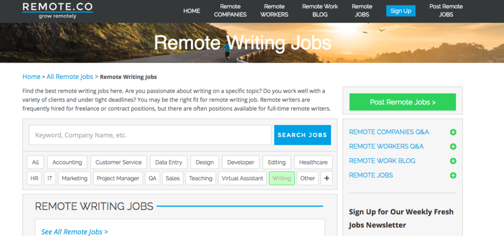 Remote Writing Jobs on Remote.co