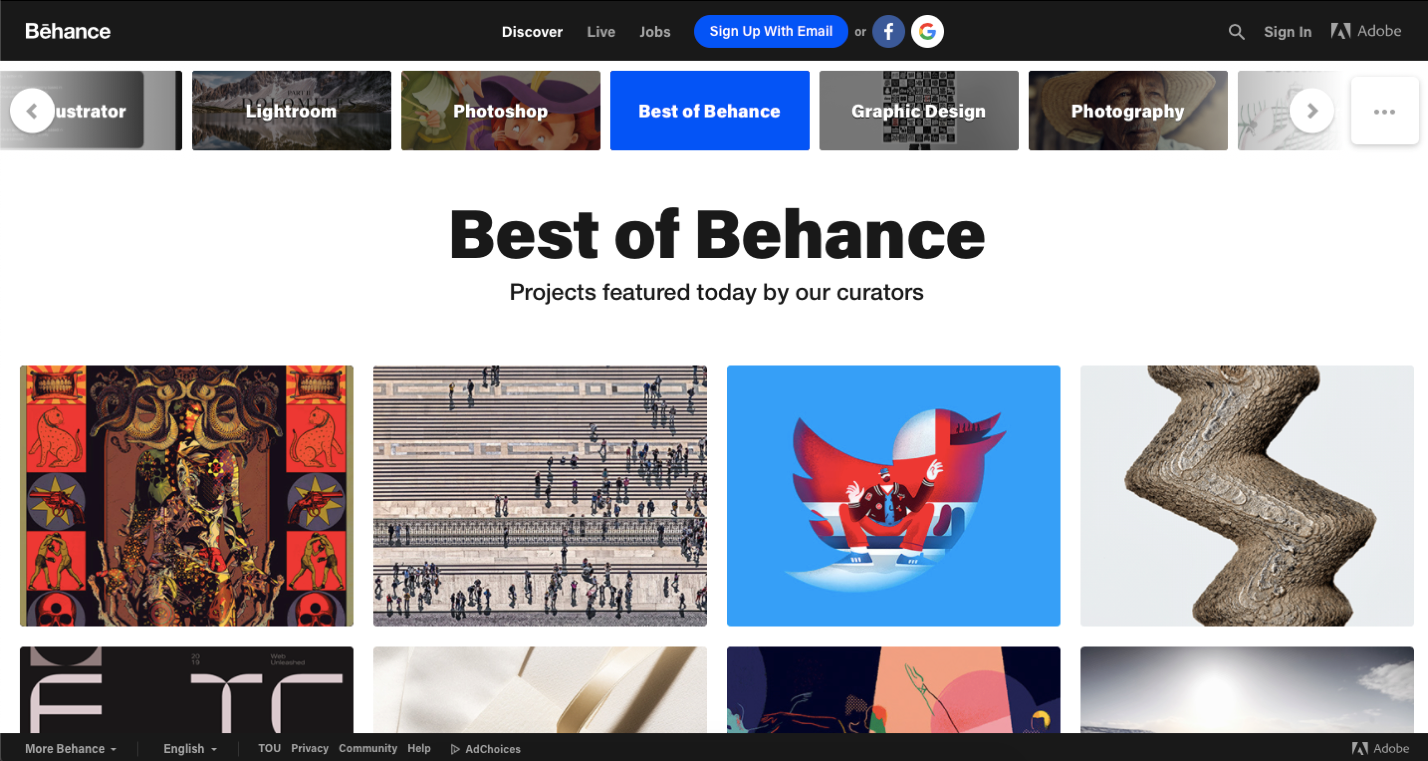 Behance is a platform for finidng freelance graphic design jobs