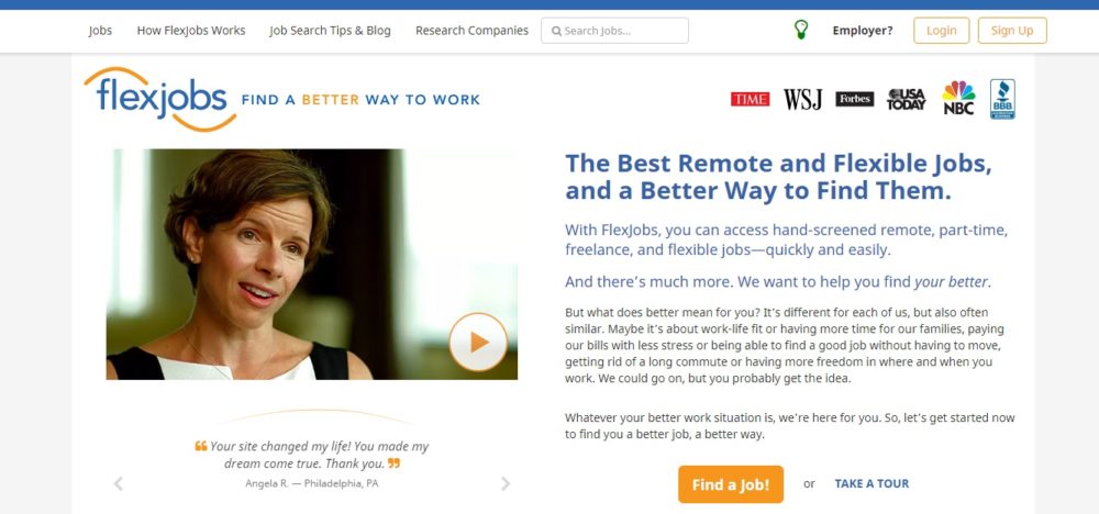 best freelance websites - flexjobs