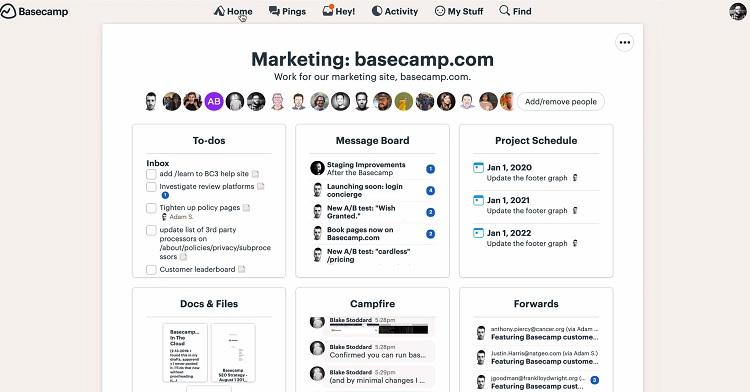 web projects management- basecamp