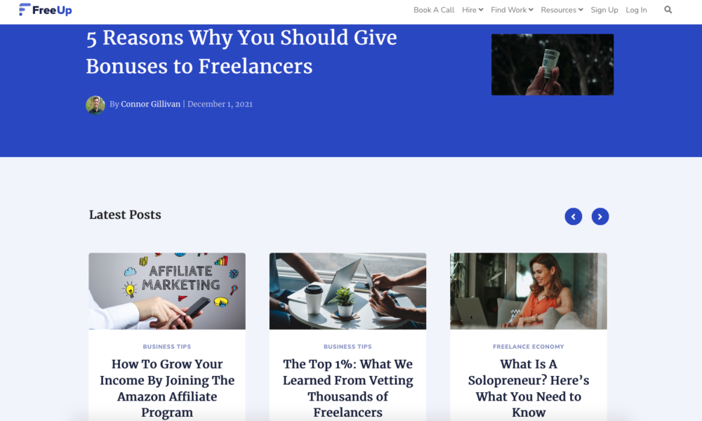 freelance blogs - freeup