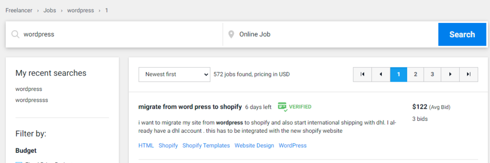wordpress developer jobs - freelancer