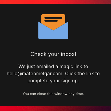 Hectic Signup Email Confirmation