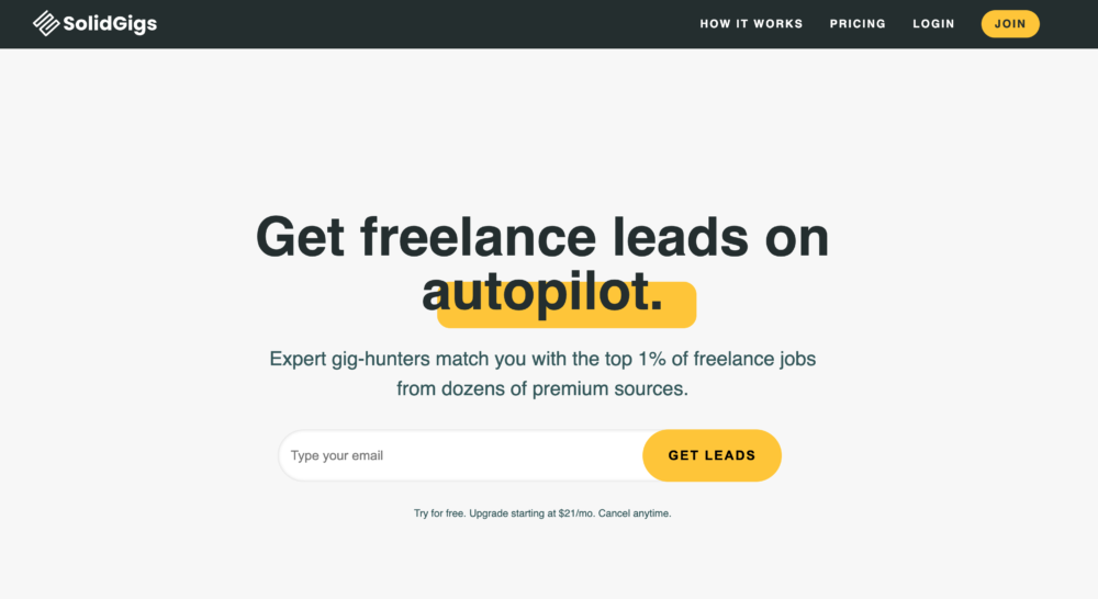 SolidGigs finds you jobs so you can get paid to write