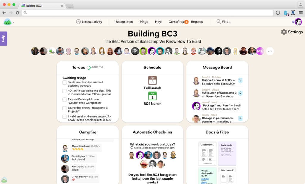 Basecamp collaboration tools for managing freelance projects