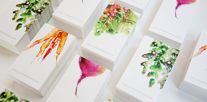 Holi Thompson Watercolor graphic design business cards