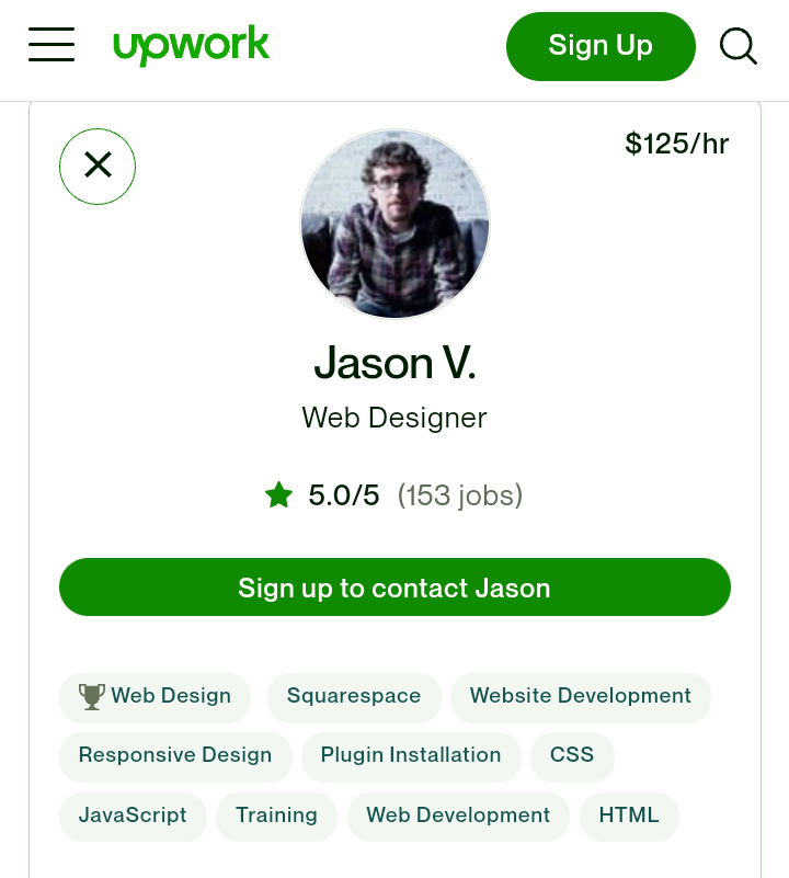 upwork profile example