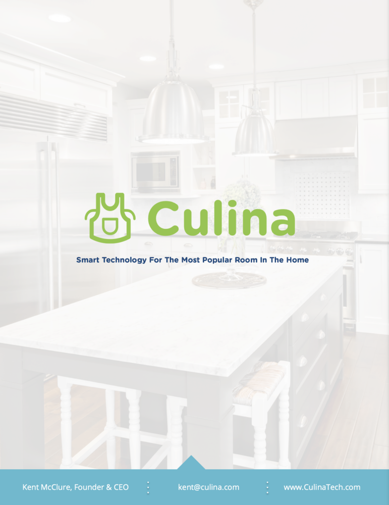 Culina user manual cover. Green apron logo