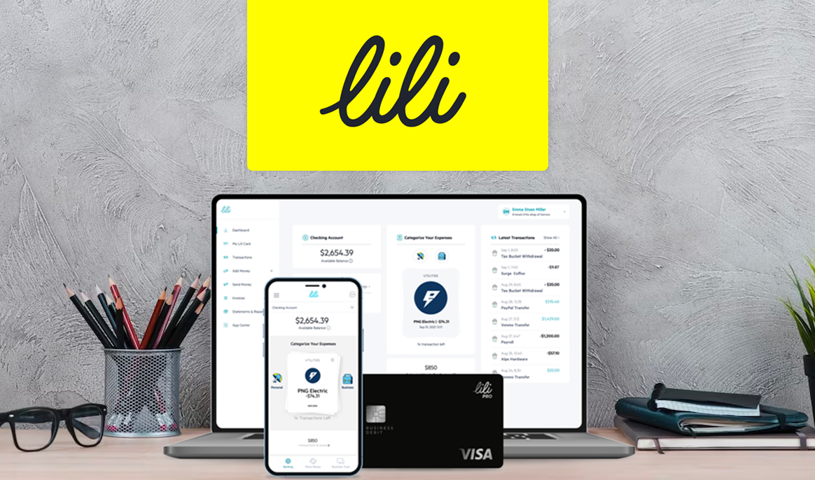 Image of Lili Bank on Desktop, Lili App, and Lili Card