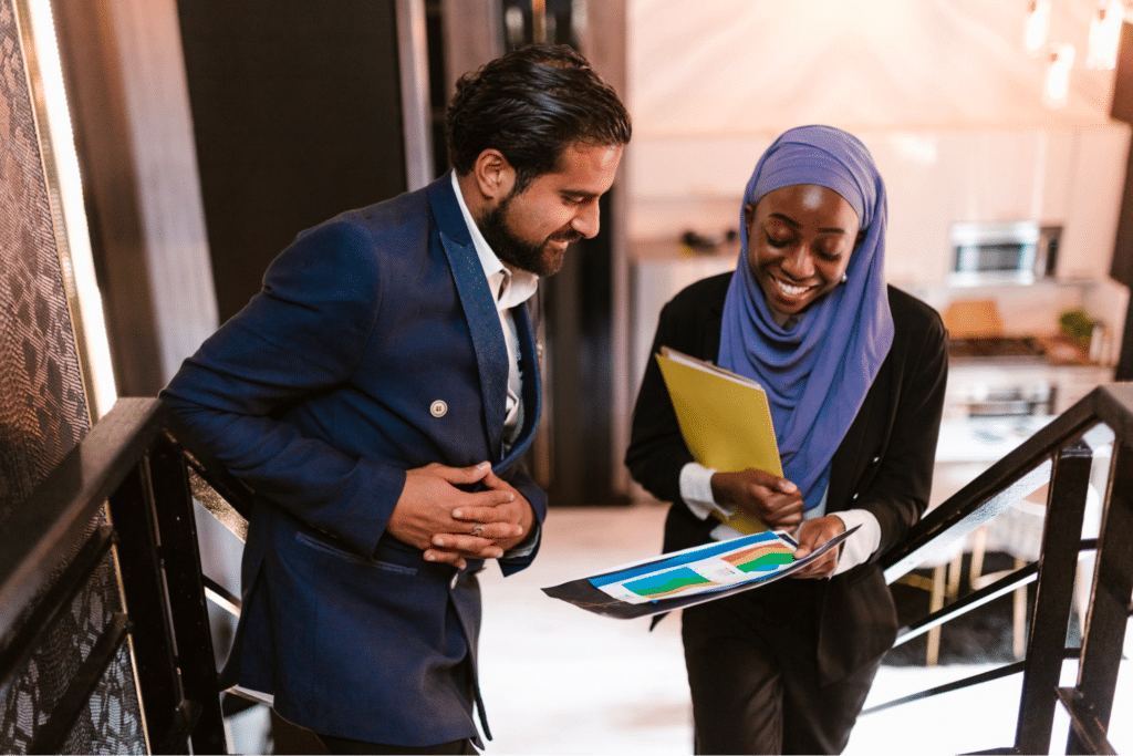 two people working on a project together