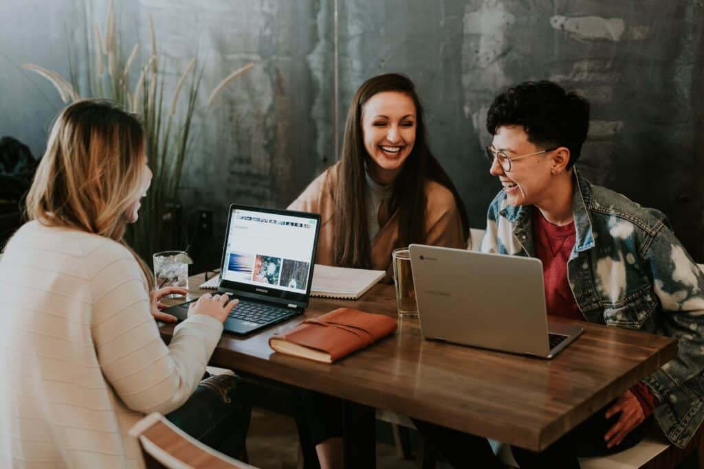 a group of people collaborating