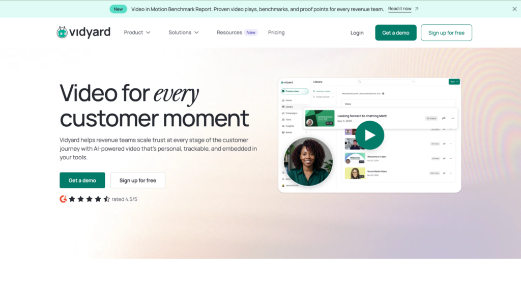 Vidyard homepage